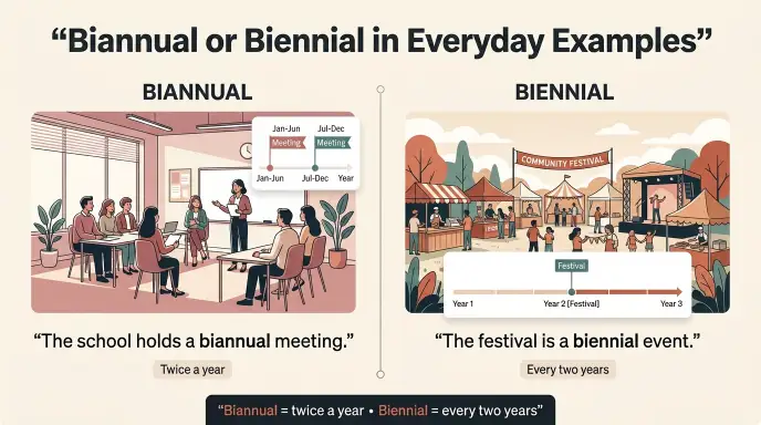 Biannual or Biennial in Everyday Examples