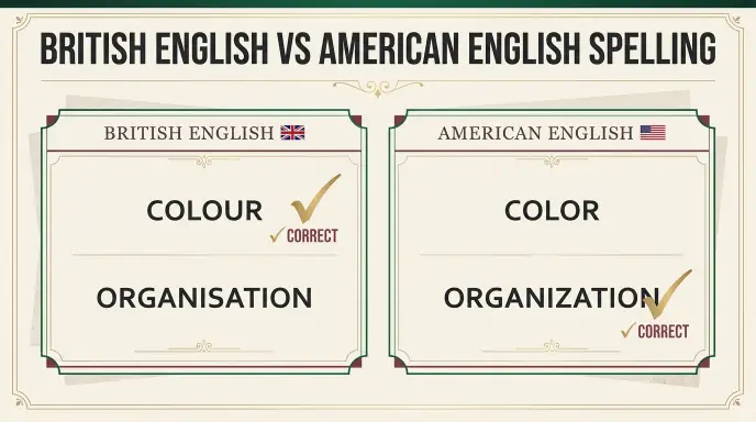 British English vs American English Spelling