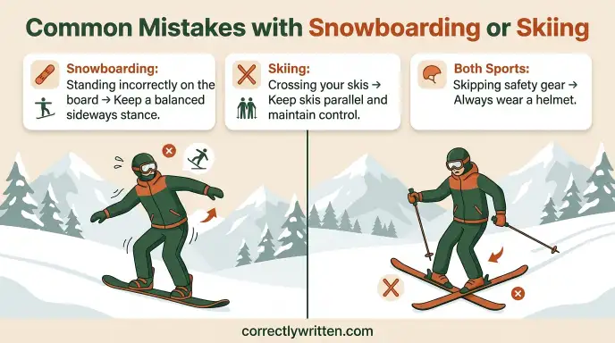 Common Mistakes with Snowboarding or Skiing