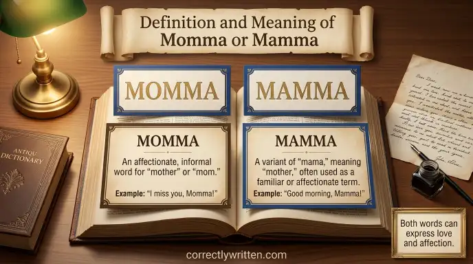 Definition and Meaning of Momma or Mamma