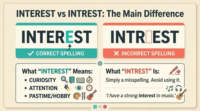 Interest vs Intrest: The Main Difference