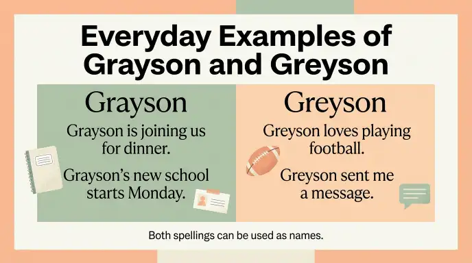 Everyday Examples of Grayson and Greyson