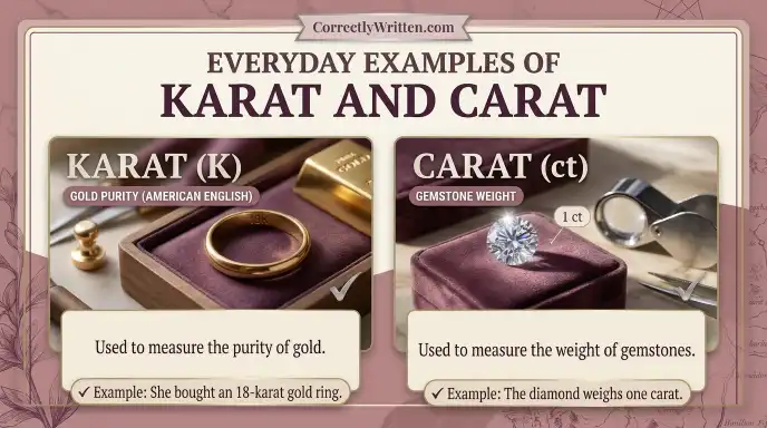 Everyday Examples of Karat and Carat