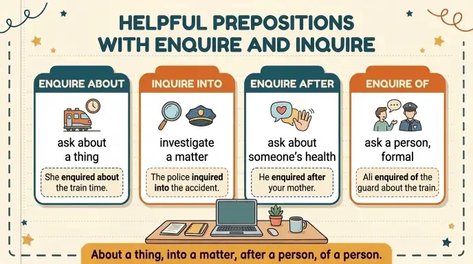 Helpful Prepositions With Enquire and Inquire