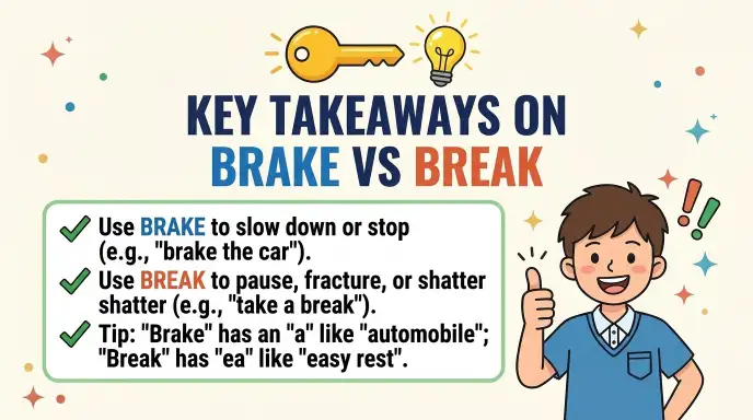 Key Takeaways on Brake vs Break