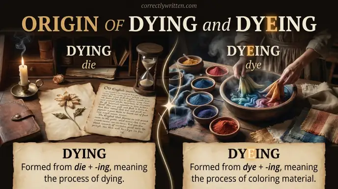 Origin of Dying and Dyeing