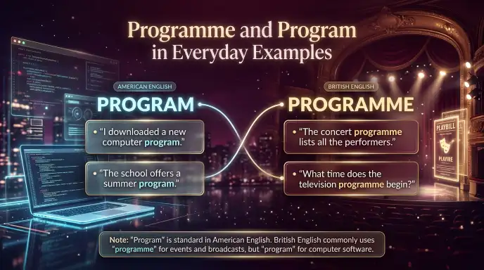 Programme and Program in Everyday Examples