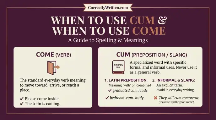 When to Use Cum and When to Use Come