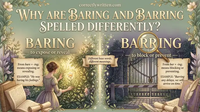 Why Are Baring and Barring Spelled Differently?